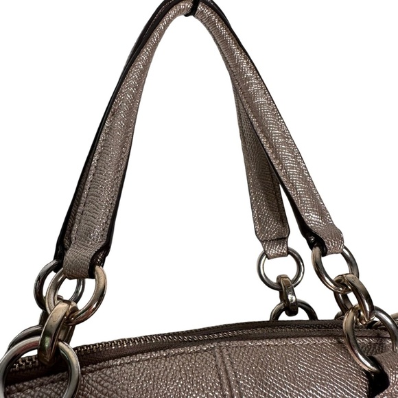 Coach Mini Christie Carryall Satchel in Crossgrain Gold Metallic Leather F23337 - Picture 7 of 16